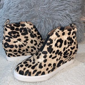 Linea Paolo Leopard Wedge Sneakers